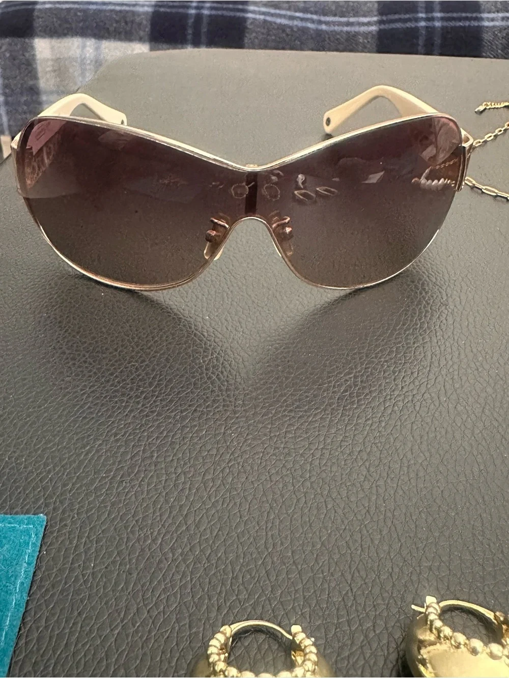 Coach Pink Gradient Shield Sunglasses with Signature Case